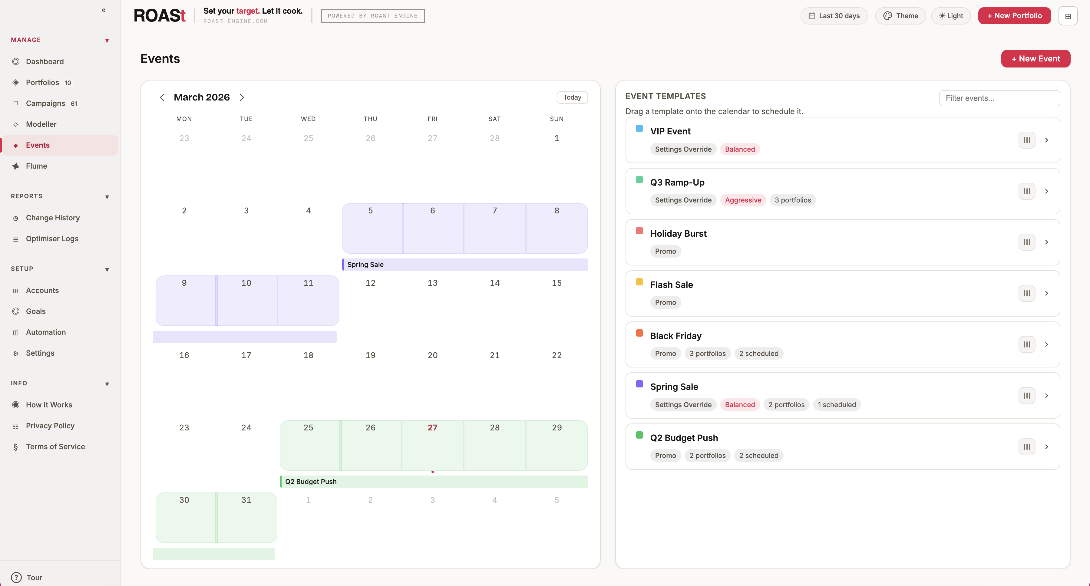ROASt Events — promotional calendar scheduling and promo-aware optimisation